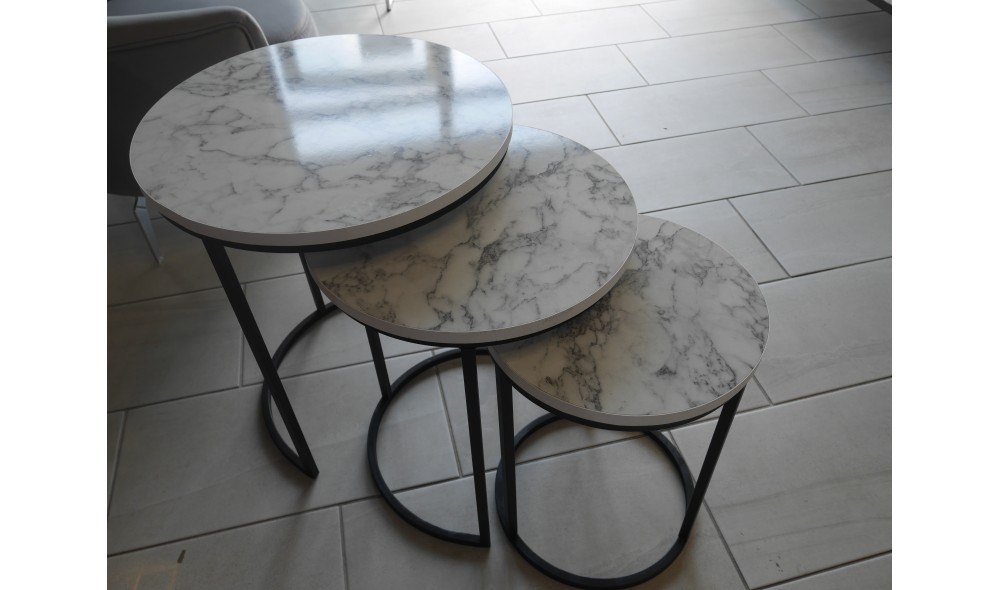 Univers Home - Table gigogne triple motif marbre